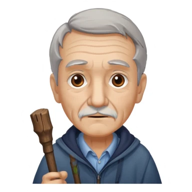 old man with walking stick sticker