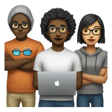 a group of white nerdy programmers sticker