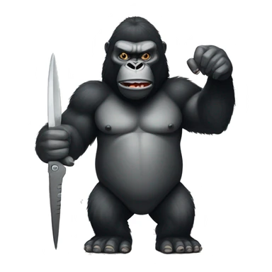 King kong holding scissors sticker