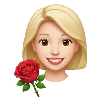 Smile with rose in mouth sticker