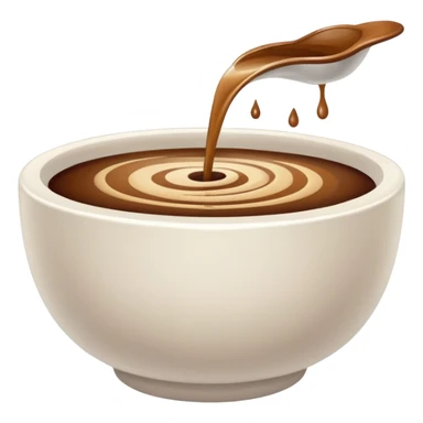 still brown liquid in white bowl sticker