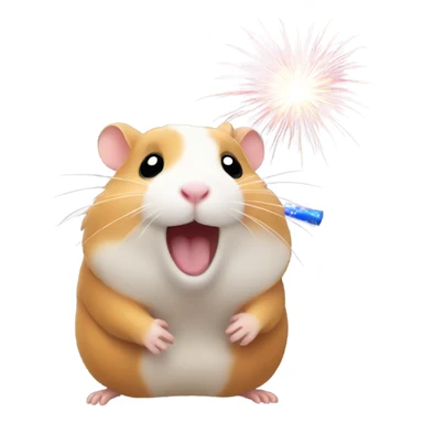 Hamster with fireworks sticker
