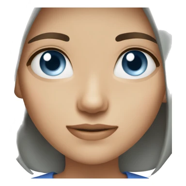 Gray Brown bob hair eyes blue eyes girl sticker