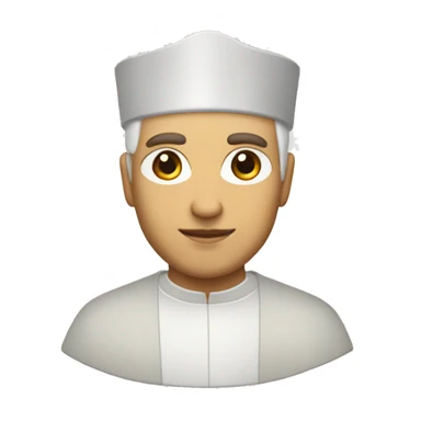 Sacerdoce blanco con pelo blanco y con un baret en la cabeza  sticker