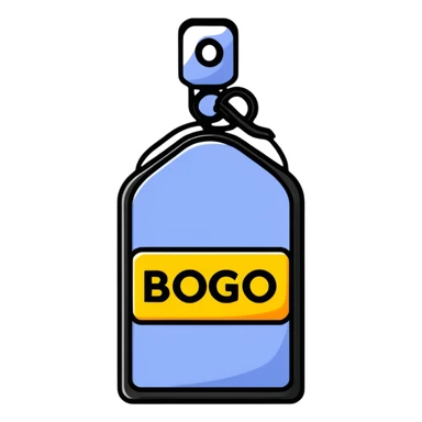 Buy One Get One Free sale tag, BOGO special offer sticker