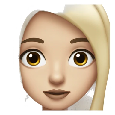 white girl with straight black hair big eyes lips and eyelashes sticker