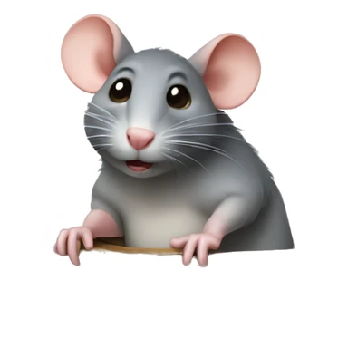 rat holding a wooden box sticker