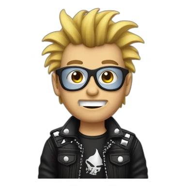 punk rocker with long black haier sticker