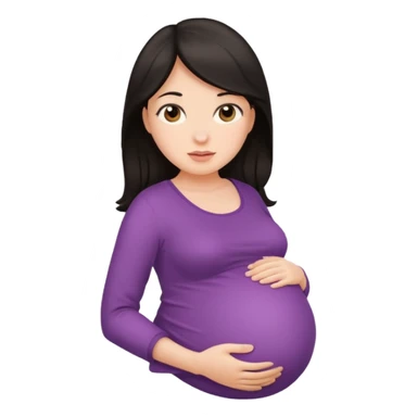 Pregnant woman with dark hair sticker