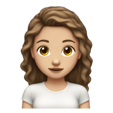 girl with brown hair, hazel eyes, fair skin, nose piercing sticker