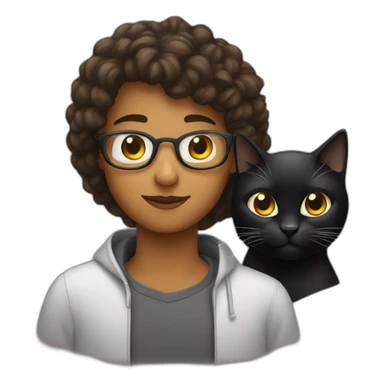 young no glass software engineer with black cat sticker