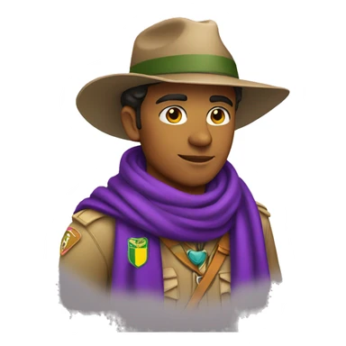 Brazilian scout with purple scarf around his neck sticker