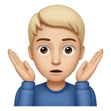 Person leaning forward with one hand behind their ear, eyebrows raised, confused face, as if saying "What? sticker