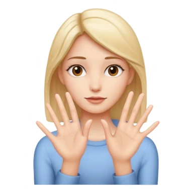 Girl with two hands in front no flowers and make them at different levels sticker