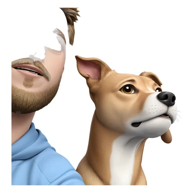 boy with dog and beard sticker