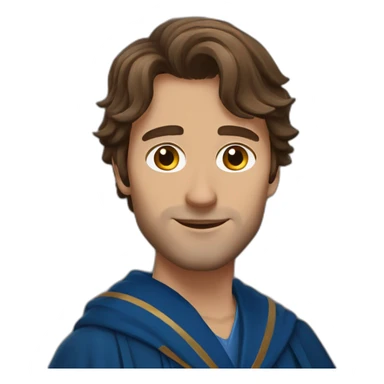 brown haired man in a Ravenclaw robe sticker