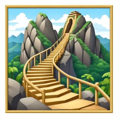 Guatapé Rock Landmark Emoji – Depicting the monolithic rock with its zigzagging staircase. sticker