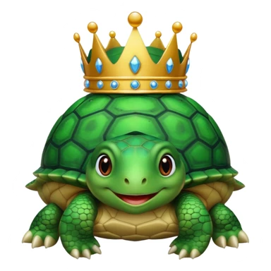 Turtle with a princess crown on sticker