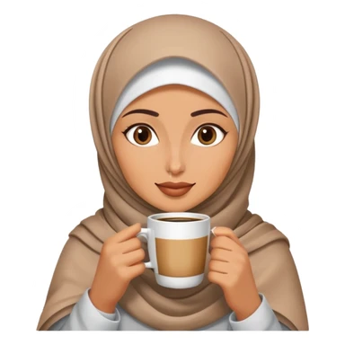 Elinde kahve içen kapalı kadın  sticker