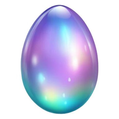 Sparkly glossy Pastel iridescent glass crystal egg sticker