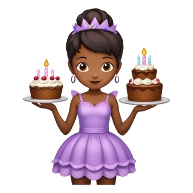 Black pixie fairy with cake sticker