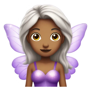 mixed girl with straight hair as a purple fairy sticker