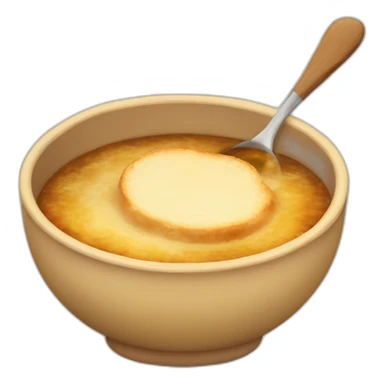 Soggy dough in French onion soup sticker