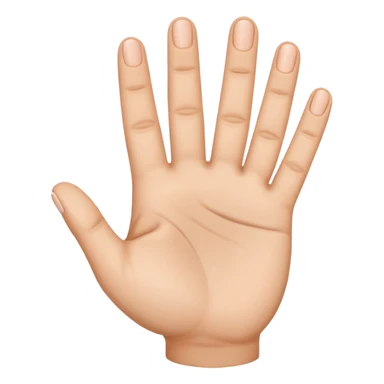 Extend your thumb, index finger, and middle finger straight out.
Tuck your ring finger and pinkie down into your palm (they stay folded). sticker