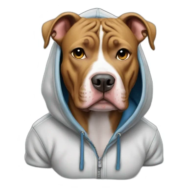 Pitbull wearing a hoodie sticker
