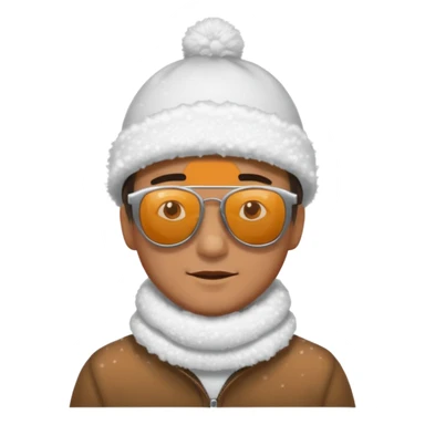 a man laying on snow and covered with snoo sticker