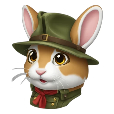 Chasseur chasse lapin sticker