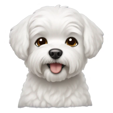 A small white maltipu dog. sticker