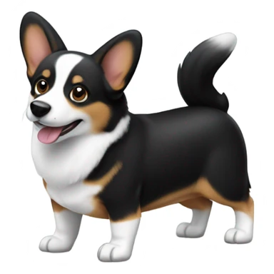 Black corgi splooting sticker