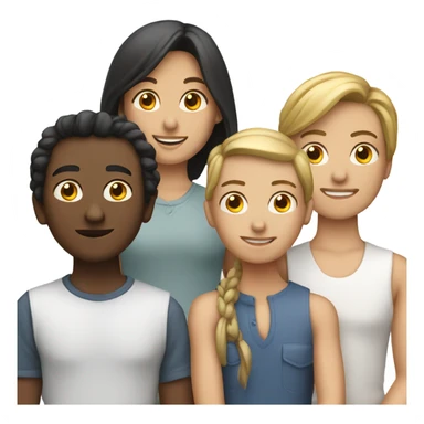 row of 6 people sitting sticker