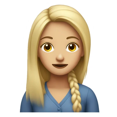 Mujer rubia de pelo largo con insomnio sticker