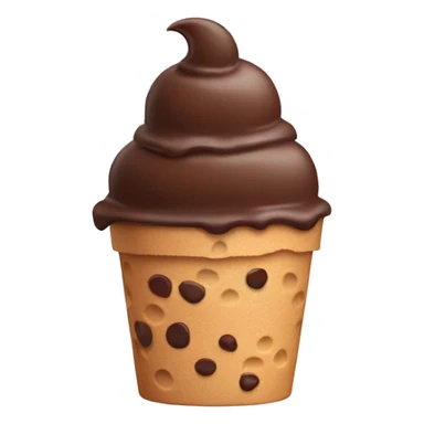 Chocolate ice cream with chocolate chips. The tub should be pink. sticker