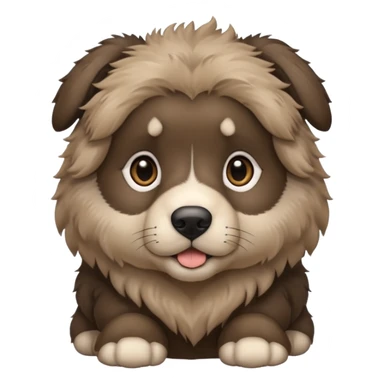 A dark-colored Caucasian Shepherd puppy with cropped ears sticker