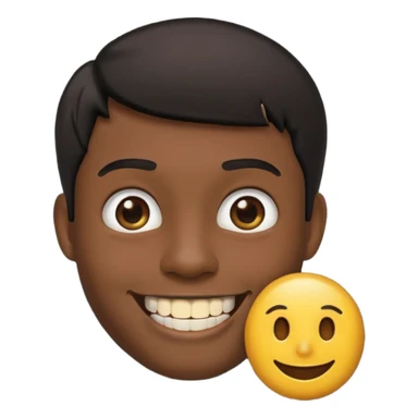 Isso agora faca esse emoji masculino com um cabelo preto baixo e um sorriso com um dente de ouro sticker
