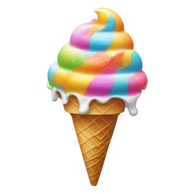 lisa frank sparkle ice cream sticker