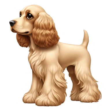 perrita mestiza de cocker spaniel color café claro completa, sin manchas de ningún tipo. Las orejas no son tan largas, pero si su pelo sticker