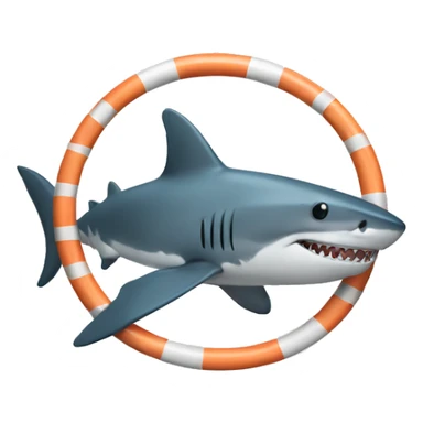 A shark in a swimming circle sticker