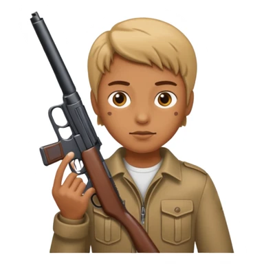 Person holding a gun sticker