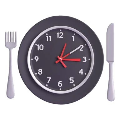 empty plate with a clock overlay, representing intermittent fasting sticker