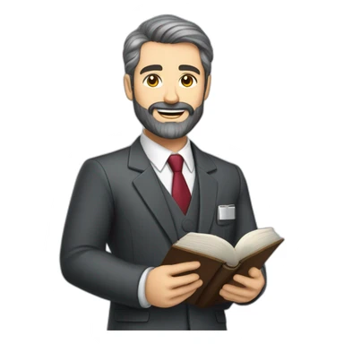 husband classy caucasian dark gray hair trimmed beard wearing business suit holding bible, wife asian age 55 dark hair nurse uniform, no children sticker