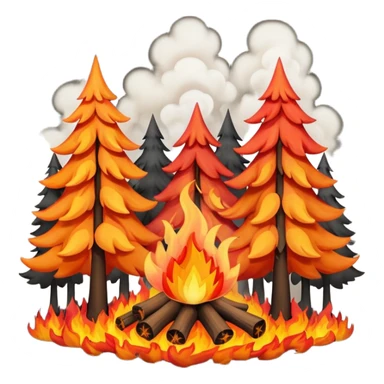 a forest fire were every tree is in fire  sticker