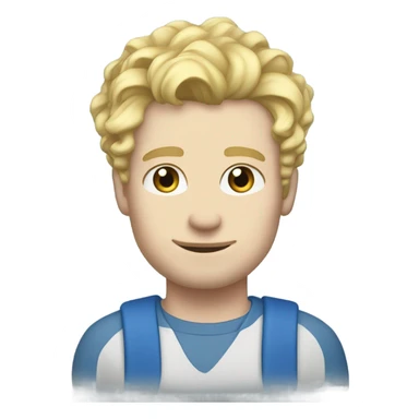 full body standing light curl blonde 30yo man blue eyed pale skin sticker