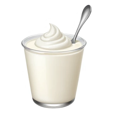 yogurt in a cup with a spoon sticker