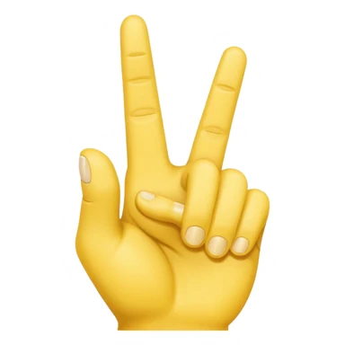 Yellow hand showing middle finger pointing finger and thumb together making a gun symbol sticker