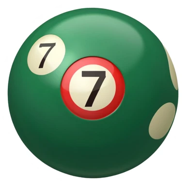 green billiard ball 7 number  sticker