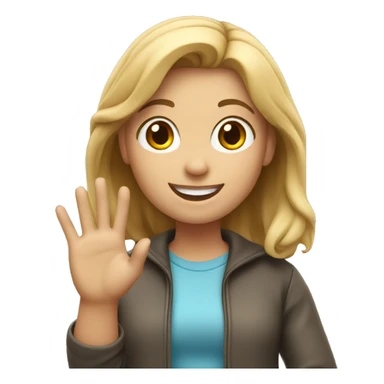 a memoji of smiling casual student girl waving at you sticker